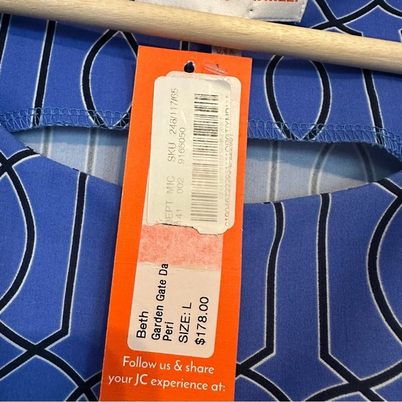 Jude Connally Shift Dress Beth Garden Gate Jude Cloth Periwinkle Size Large New - Picture 7 of 9